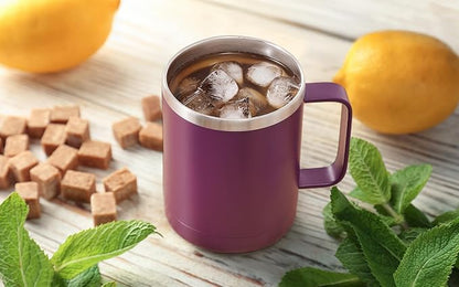 MEWAY 12oz Coffee Mug With Handle and Sliding Lid, Stainless Steel Travel - Image 9