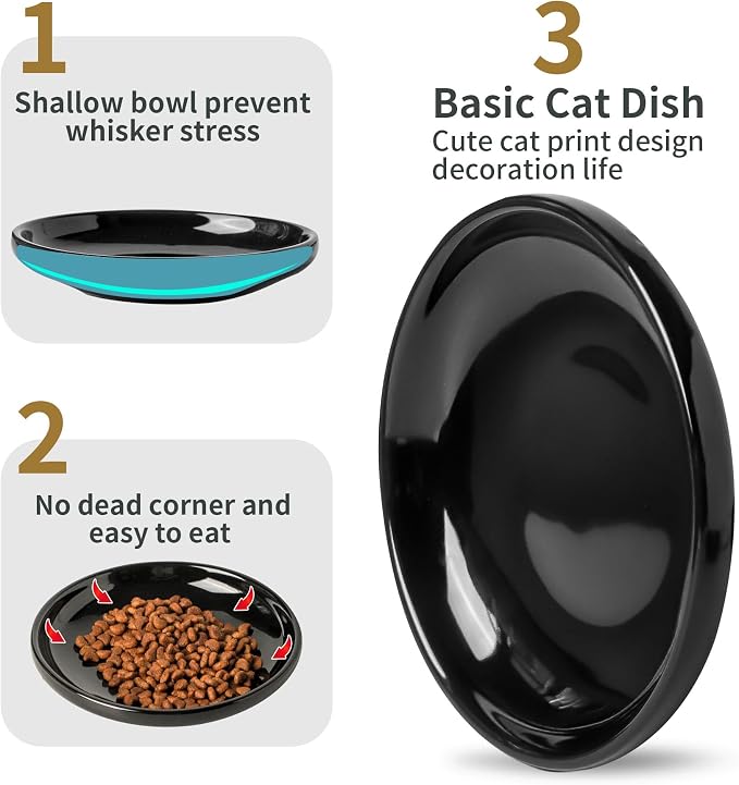 3 PCS Ceramic Cat Bowls, 5.5 in Pet Food Bowl Cat Dishes - Image 4