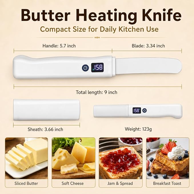 Heated Butter Knife, Rechargeable USB Electric Spreader - Image 3