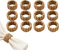 12 Pcs Rattan Woven Water Hyacinth Napkin Rings, Natural Farmhouse Wicker by Unknown