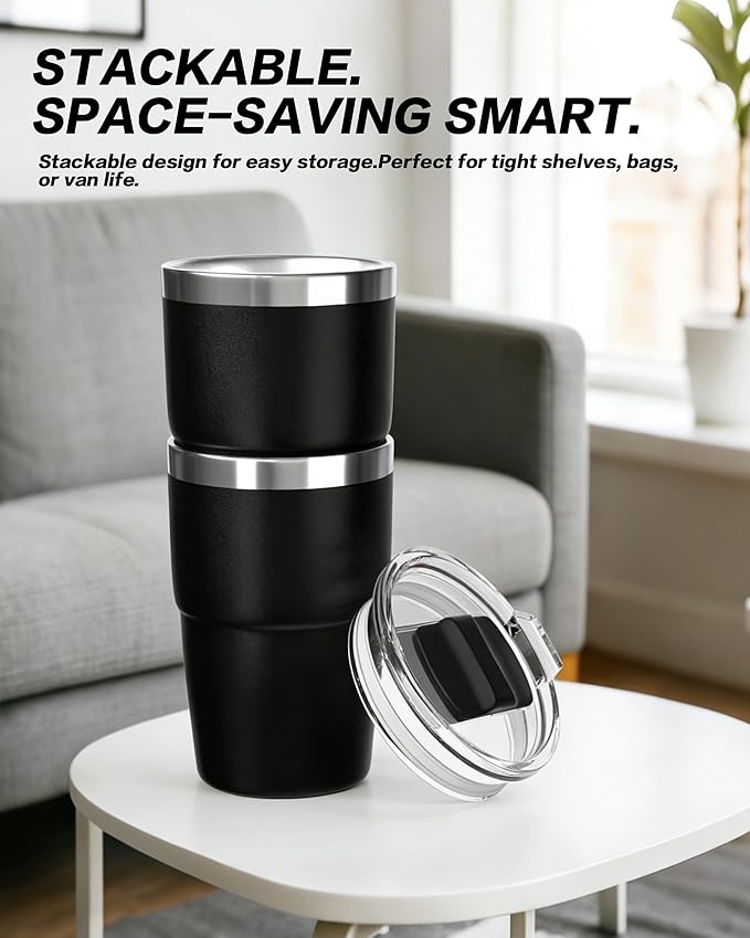 8 oz Stackable Stainless Steel Coffee Mug - Image 4
