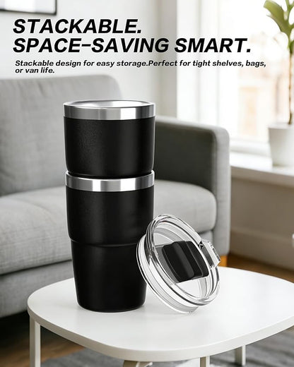 8 oz Stackable Stainless Steel Coffee Mug - Image 4