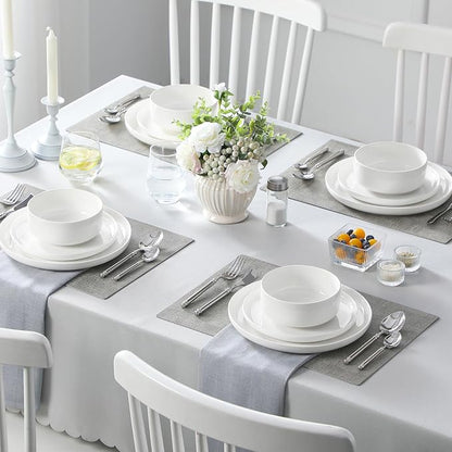 MALACASA Plates and Bowls Sets, 12 Pieces Porcelain Dinnerware Sets Dishware - Image 7