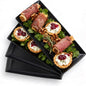 Gomakren Serving Platter Serving Dishes, 14 Inch Porcelain Serving Trays for Party, Large Serving Platters and Trays, Rectangular Sushi Plates for Entertaining Thanksgiving Christmas, Set of 4, Black
