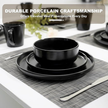 EWFEN Plates and Bowls Sets, 32 Pieces Ceramic Dinnerware Set - Image 2