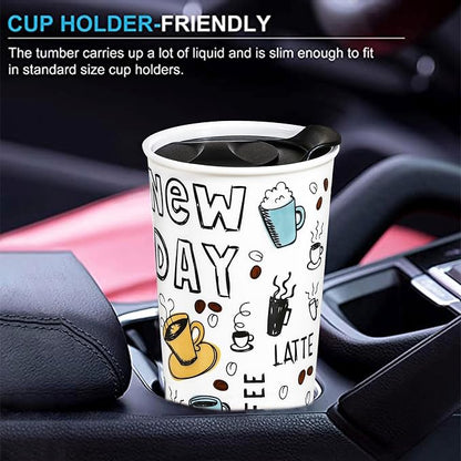 Ceramic Travel Coffee Mug, 12 oz, Travel Mug - Image 4