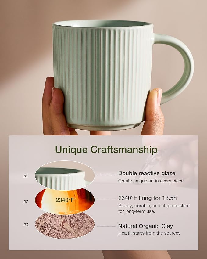 famiware Coffee Mug Set for 4, Star 12 oz Catering Mugs Cup Set - Image 6