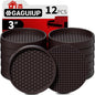 Non Slip Furniture Pads- 3"x3" Round Anti Skid Caster Cups Furniture Coasters by GAGUIUP