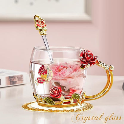 Tea Cup Glass Coffee Enamels Mug Gifts - Image 4