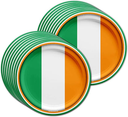 Irish Flag Ireland Birthday Party Supplies Set Plates Napkins Cups Tableware Kit for 16