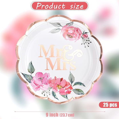 WRAPAHOLIC 25Pcs Wedding Paper Plates - Image 2