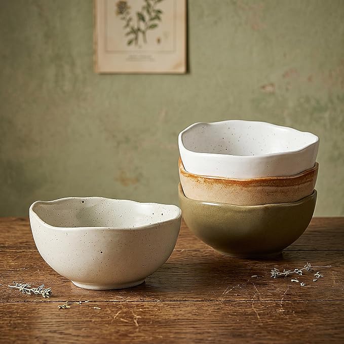 8 oz Set of 4 Ceramic Small Bowls, Cereal Bowls by Mifoci