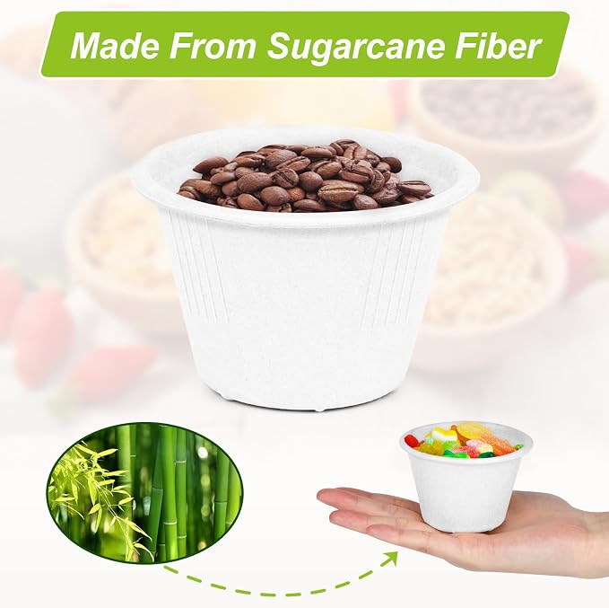 Small Paper Bowls 4 oz, 200 Pack White Bagasse | Biodegradable, Sugarcane fiber - Image 6