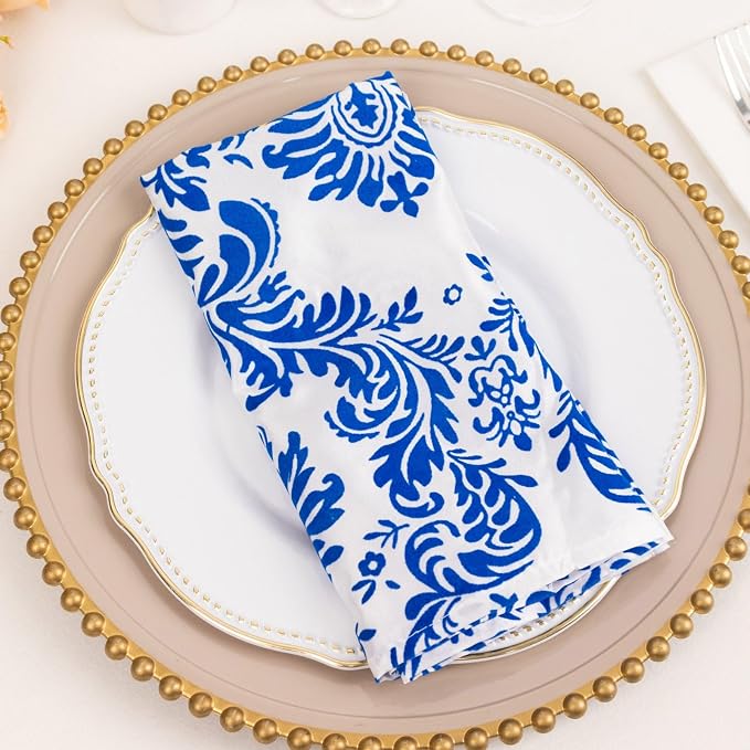 Efavormart 5 Pack Damask Flocking Taffeta Napkins by efavormart