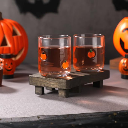 SiliFine 2 Pcs Pumpkin Icon Juice Glasses - 14oz Pumpkin Stemless Wine Drinking - Image 6