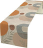 Abstract Mid Centruy Table Runner Retro Boho Tropical Leaves Sun Geometric Arch by moderw