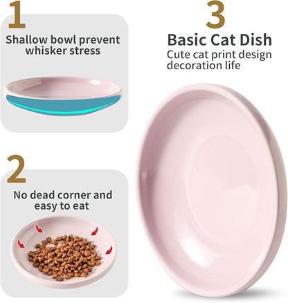 3 PCS Ceramic Cat Bowls, 5.5 in Pet Bowl Cat Dishes - Image 4