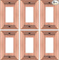 Metal Wall Plate for Electrical Outlets, Decorative Antique Copper Switch Plates Outlet Cover, Light Switch Cover Plate, 1-Gang Wall Plates (Single Decoretor, 6 Pack)