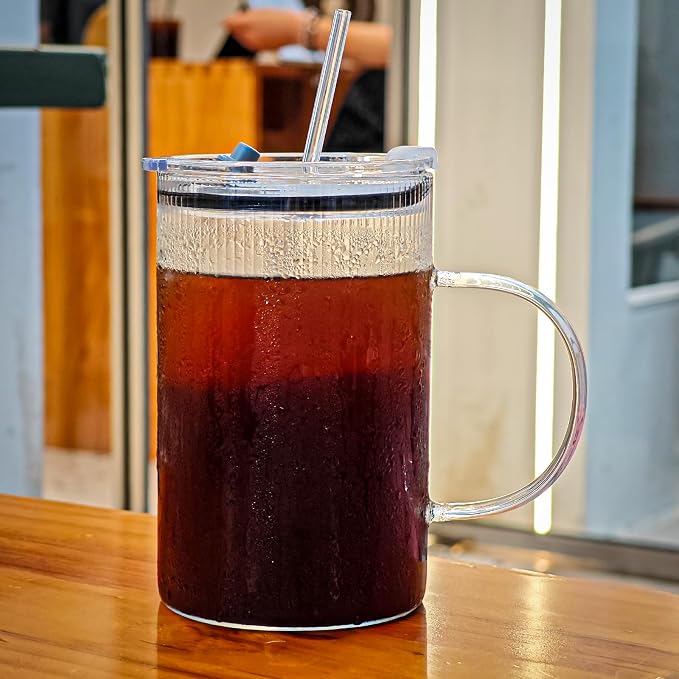 20oz Glass Tumblers with Lids and Straws - Image 6
