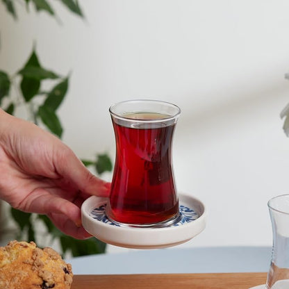 KARACA Mavili Turkish Tea Cups Set - Image 2
