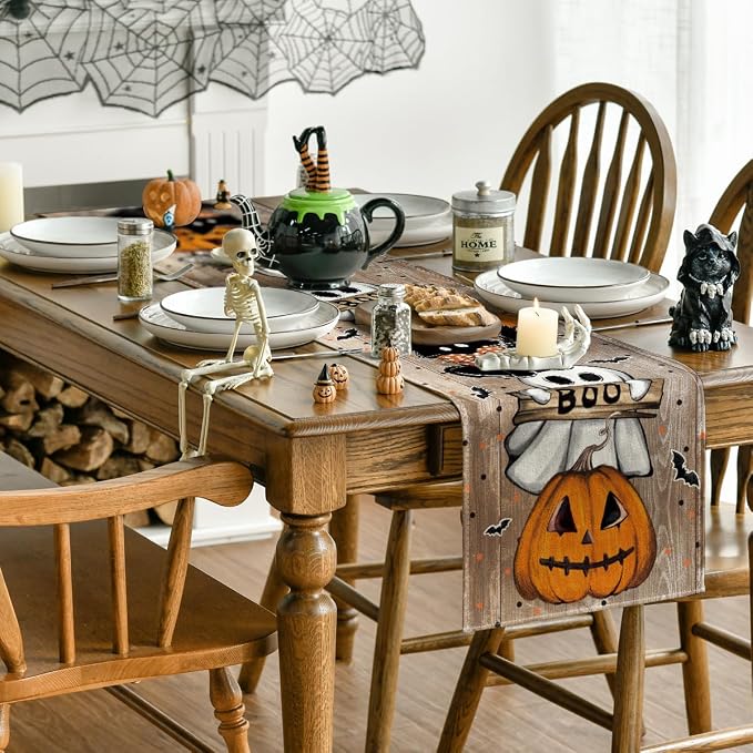 Artoid Mode 210 GSM Halloween Table Runner 13x72 Inch Home Party Decor | - Image 4