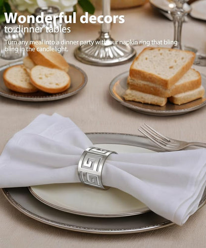Hollow Out Design Napkin Rings Holder, Exceptional Craftsmanship, - Image 2