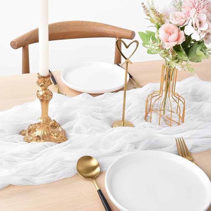 Ivory Cheesecloth Table Runner Cheese Cloth Wedding Birthday Party Decor | 10Ft - Image 3