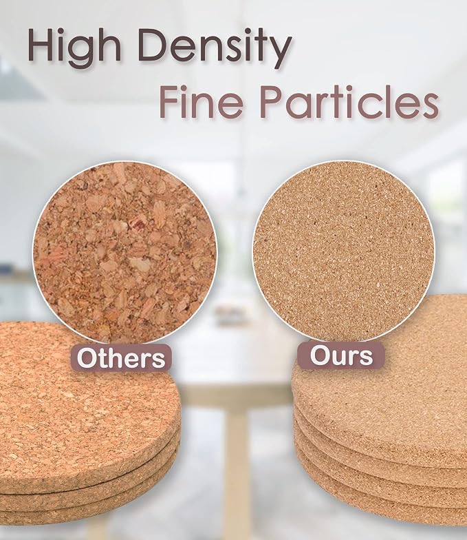 Cork Trivets for Hot Dishes, Hot Pots and Pans, 10 Inch 6 Pcs | High Density - Image 4