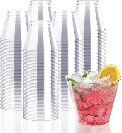 JollyPack 300 Pack Clear Plastic Cups 9 OZ Disposable Heavy-duty Drinking Cups by JollyPack