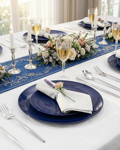 PULOTE 100PCS Blue Plastic Plates - Image 6