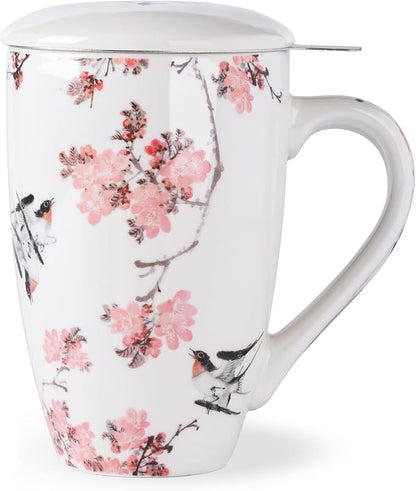 AmorArc Tea Cup With Infuser and Lid, 18oz Loose Leaf Tea Mug With Steeper | by AmorArc