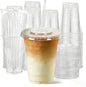 12oz Clear Plastic Cups with Lids and Straws 100 Pack | Leak-Proof Disposable by NewCupNewLife-cundao