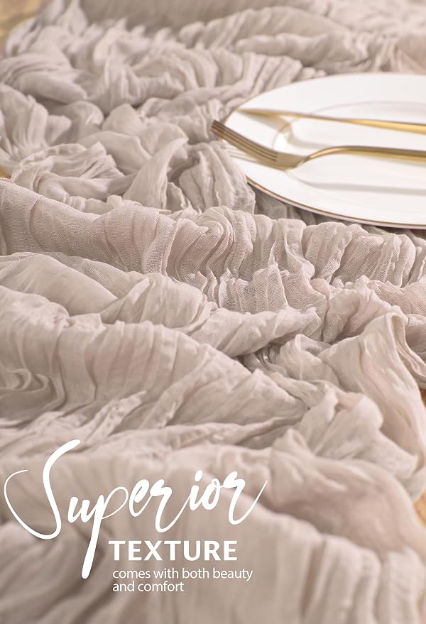 18 Pack Cheesecloth Table Runner 10FT Rosy Brown Table Runner Boho Gauze Cheese - Image 4