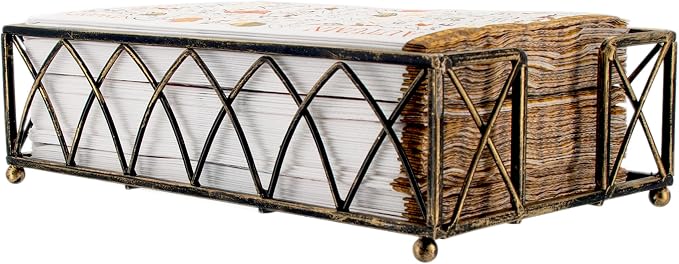 Boston International Arch Design Guest Towel Napkin Holder Caddy, Antique Brass by BostonInternational