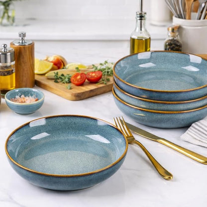 GBhome 8.75'' Large Ceramic Pasta Bowls, 38oz Stoneware Pasta Serving Bowls Set - Image 8