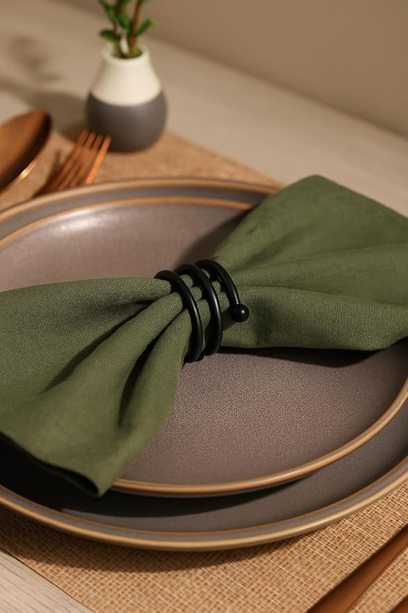 ALPHA Living HOME Metal Spiral Napkin Rings Set of 12 - Image 8