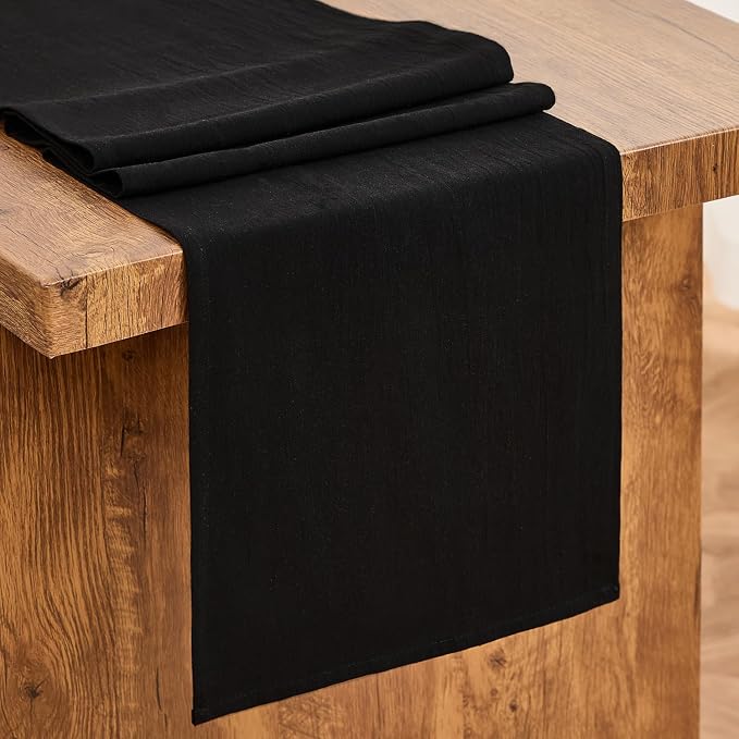 Letjolt Black Table Runner 108 Inches Long | Rustic by Letjolt