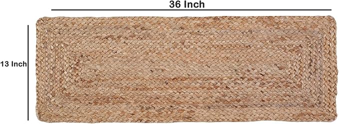 Pack of 1 Handwoven Rectangle Jute Braided Table Runner 13 x 36 Inch, 100% - Image 2