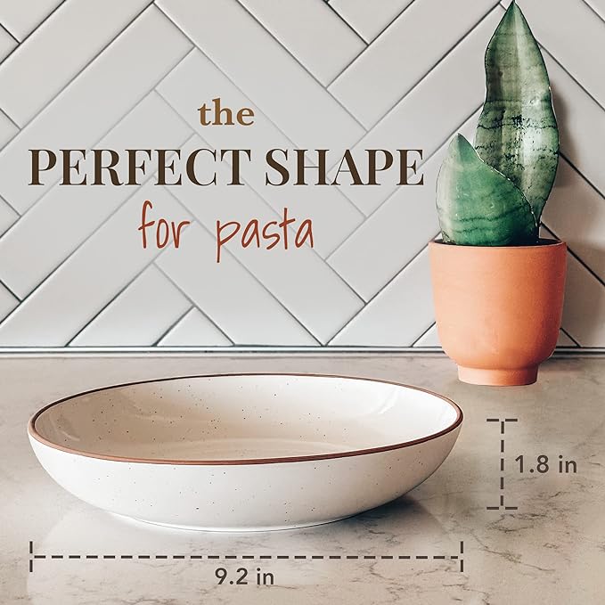 Mora Ceramic Large Pasta Bowls 30oz, etc Plate/Wide Bowl - Image 2