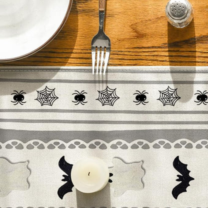 Artoid Mode 210 GSM Halloween Table Runner 13x36 Inch Home Party Decor | Beige - Image 7