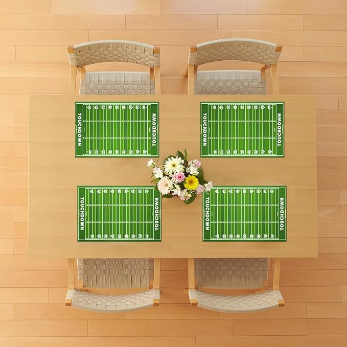 Nepnuser American Football Court Placemats Set of 4 Touch Down Football - Image 4