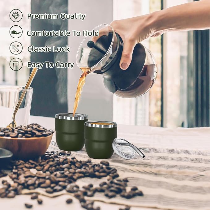CHLJAR Espresso Cups, 4oz Insulated Espresso Cup Set of 2, Espresso Shot Cups - Image 5