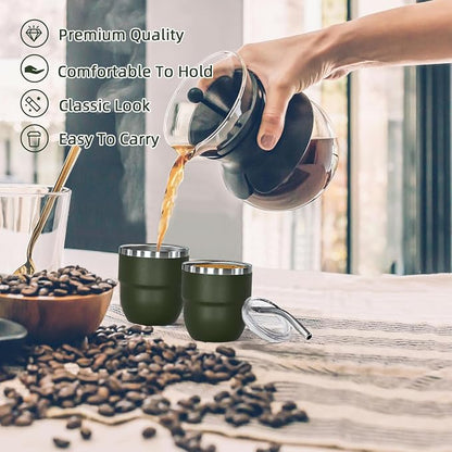 CHLJAR Espresso Cups, 4oz Insulated Espresso Cup Set of 2, Espresso Shot Cups - Image 5