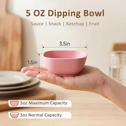 5oz Soy Sauce Dish, Unbreakable Wheat Straw Bowls Set of 8, Microwave Safe - Image 2