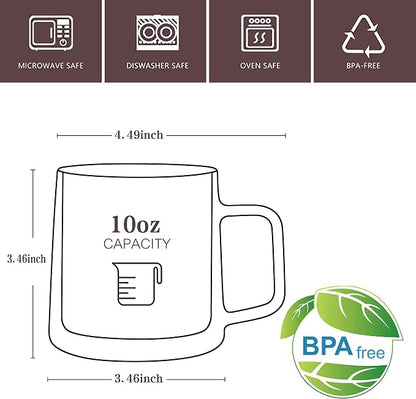 CNGLASS 10oz Glass Coffee Mugs, Double Wall Insulated Glass Mugs - Image 2
