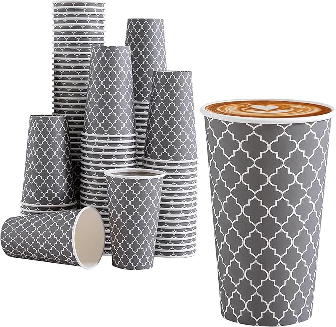 Lamosi Coffee Cups 16 oz 180 Pack, Disposable Paper Coffee Cups, Hot Cups | by BuyNow