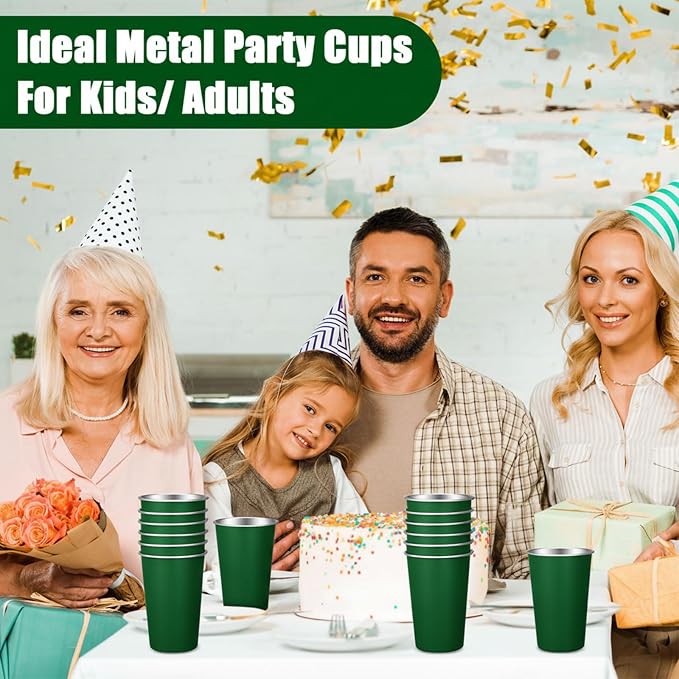 Mimorou 20 Pack 16 oz Stainless Steel Pint Cups Metal Cups Unbreakable Drinking - Image 6