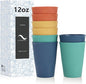 PYRMONT Wheat Straw Cups 12 Oz Alternative Plastic Cups Set of 8 Unbreakable by PYRMONT