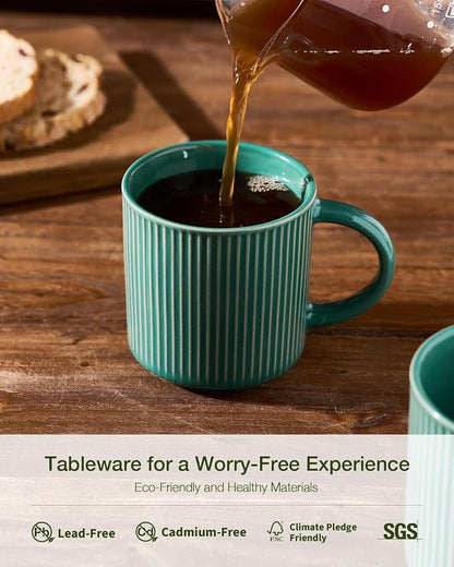 famiware Coffee Mug Set for 4, Star 12 oz Catering Mugs Cup Set - Image 8