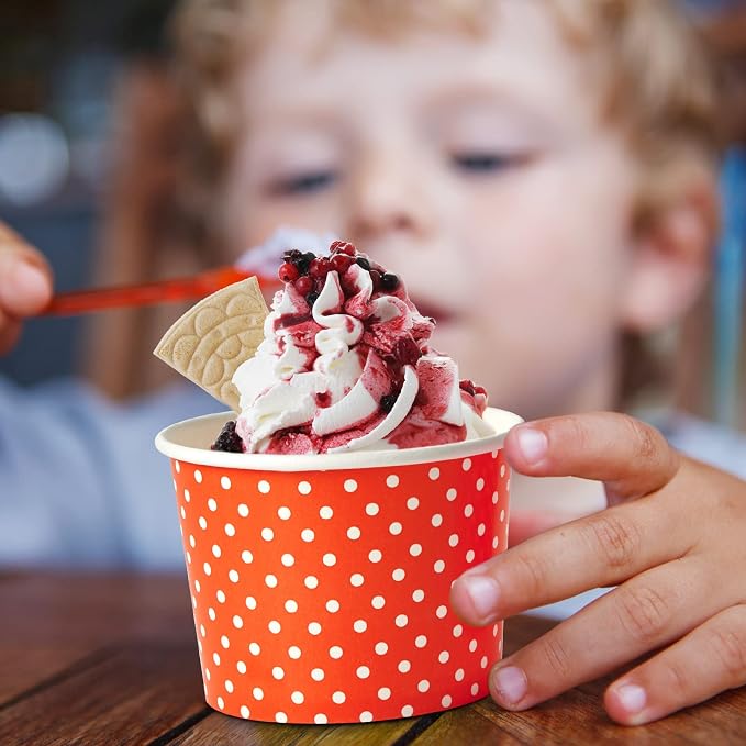 120 Pack 12 oz Ice Cream Cups, Disposable Paper Dessert Cups | three color - Image 7